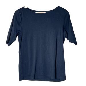 St John's Bay black boat neck half sleeve classic T-shirt top sz medium M B161